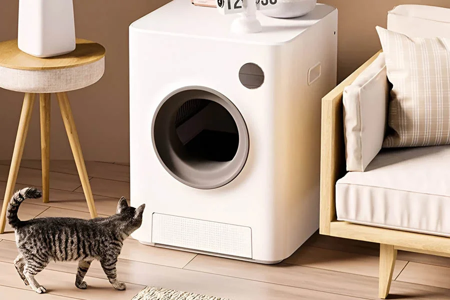 self scooping cat litter box