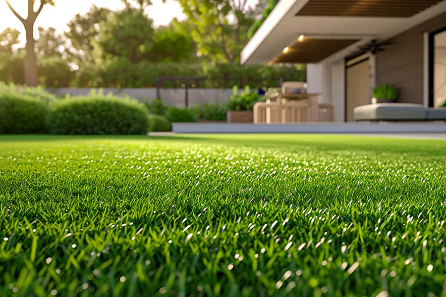 green electric lawn mower